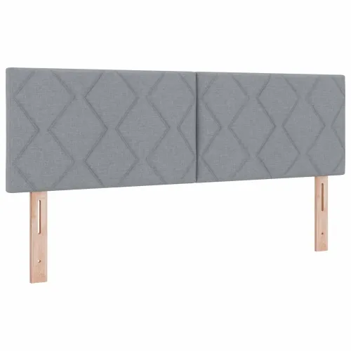 Boxspring krevet s madracem Svjetlosiva 140 x 190 cm Tkanina - Svjetlosiva 140 x 190 cm Dizajn s rombovima Cijena