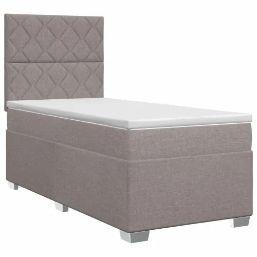 Boxspring krevet s madracem Sivosmeđa 80 x 200 cm Tkanina - Sivosmeđa 80 x 200 cm Dizajn s rombovima Cijena