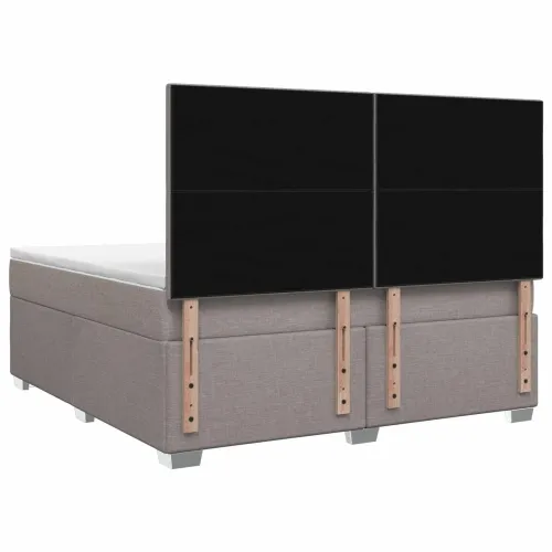 Boxspring krevet s madracem Sivosmeđa 180 x 200 cm Tkanina - Sivosmeđa 180 x 200 cm Dizajn s rombovima Cijena