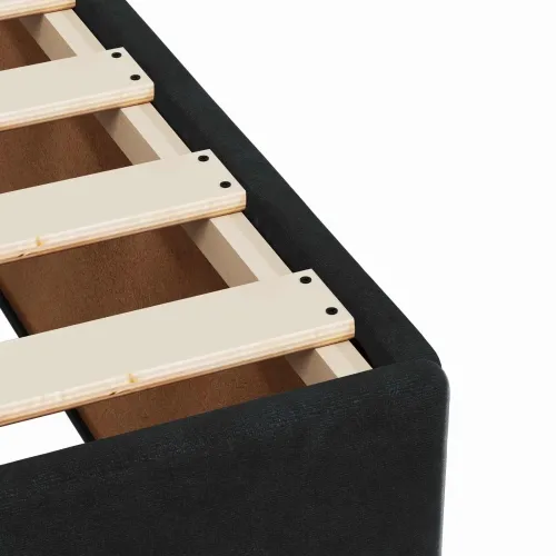 Boxspring krevet s madracem Crna 90 x 200 cm Baršun - Crna 90 x 200 cm Dizajn s rombovima Cijena