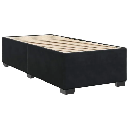 Boxspring krevet s madracem Crna 90 x 200 cm Baršun - Crna 90 x 200 cm Dizajn s rombovima Cijena