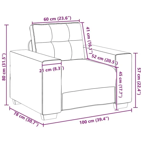 Sofa fotelja taupe 100x78x80 cm tkanina - Sivo-smeđa 100 cm Cijena