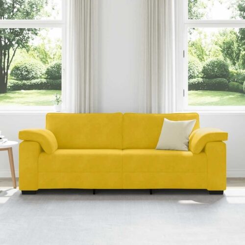 Trosjed Žuti 220x77x82 cm Baršun - Žuta 220 cm Cijena