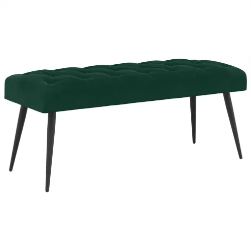 Klupa s gumbastim tkanjem Tamnozelena 110 x 40 x 46 cm Baršun - Tamnozelena 110 x 40 x 46 cm Cijena