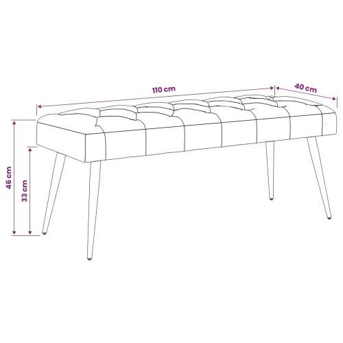 Klupa s gumbastim tkanjem Tamnozelena 110 x 40 x 46 cm Baršun - Tamnozelena 110 x 40 x 46 cm Cijena