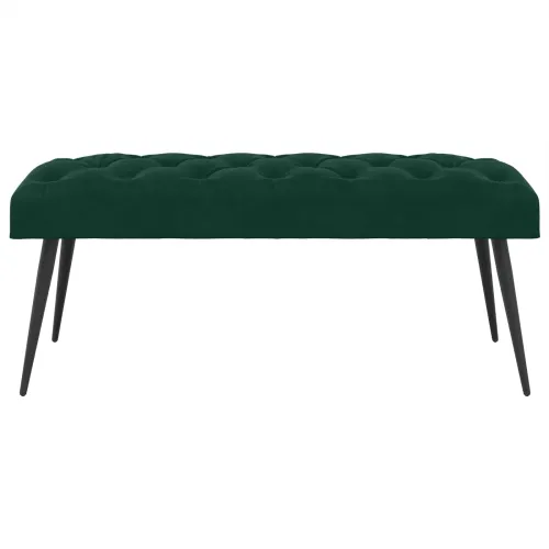 Klupa s gumbastim tkanjem Tamnozelena 110 x 40 x 46 cm Baršun - Tamnozelena 110 x 40 x 46 cm Cijena