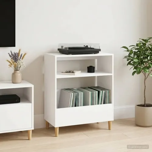 Stalak za gramofon Bijela 71 x 39,5 x 83 cm Konstruirano drvo - Bijela Cijena