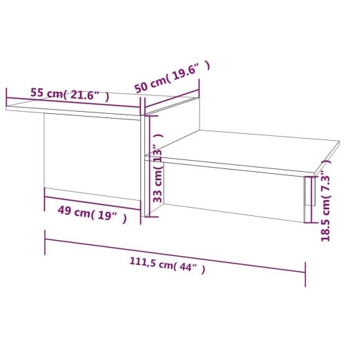Stolić za kavu smeđi hrast 111,5 x 50 x 33 cm konstruirano drvo Cijena