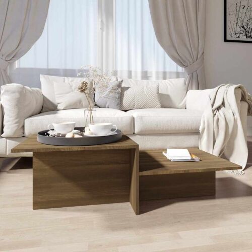 Stolić za kavu smeđi hrast 111,5 x 50 x 33 cm konstruirano drvo Cijena
