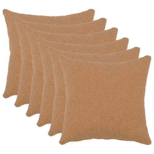 Presvlaka za jastuk 6 pcs HEERLEN Bež 30 x 30 cm Bouclé - Bež 30 x 30 cm 6 Cijena