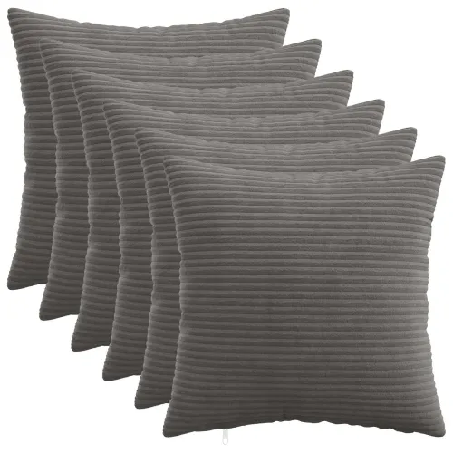 Presvlaka za jastuk 6 pcs HEERLEN Tamnosiva 35 x 35 cm Kord - Tamnosiva 35 x 35 cm 6 Cijena