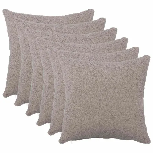 Presvlaka za jastuk 6 pcs HEERLEN Svjetlosiva 40 x 40 cm Bouclé - Svjetlosiva 40 x 40 cm 6 Cijena
