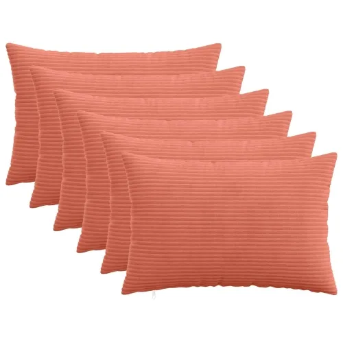 Presvlaka za jastuk 6 pcs HEERLEN Crvena narančasta 40 x 60 cm - Crvena narančasta 40 x 60 cm 6 Cijena