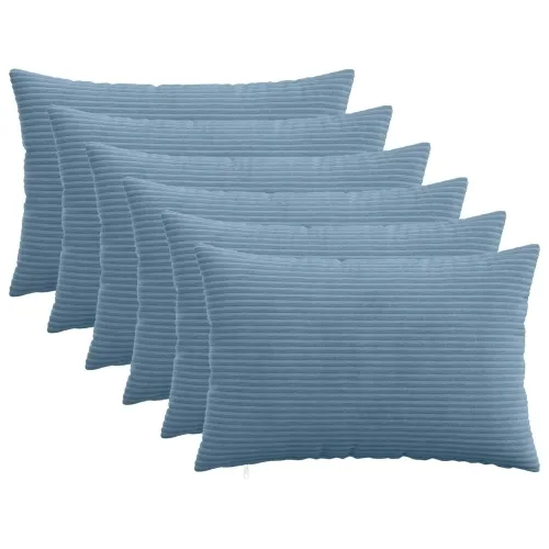 Presvlaka za jastuk 6 pcs HEERLEN Plava 40 x 60 cm Kord - Plava 40 x 60 cm 6 Cijena
