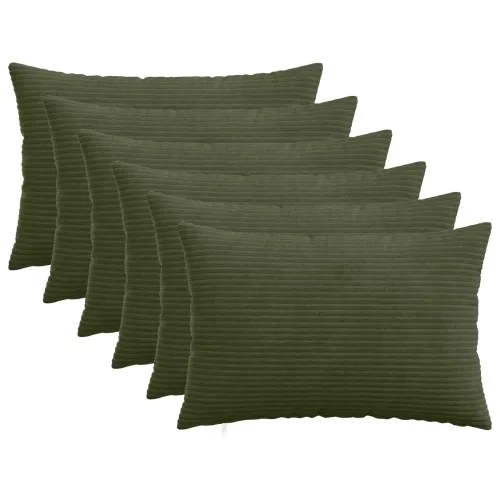 Presvlaka za jastuk 6 pcs HEERLEN Zelena 40 x 60 cm Kord - Zelena 40 x 60 cm 6 Cijena