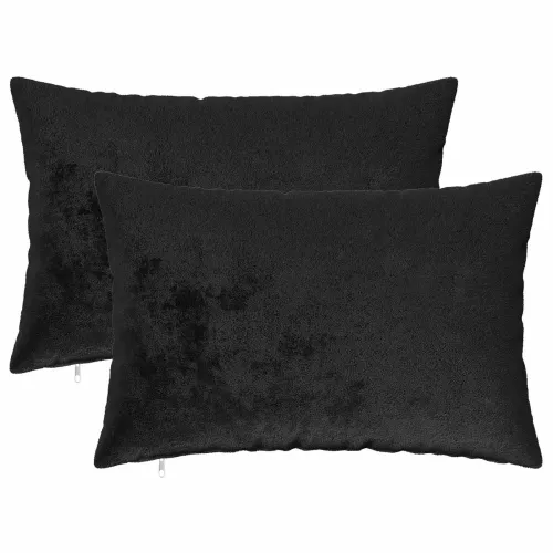 Presvlaka za jastuk 2 pcs HEERLEN Crna 40 x 60 cm Flanel - Crna 40 x 60 cm 2 Cijena
