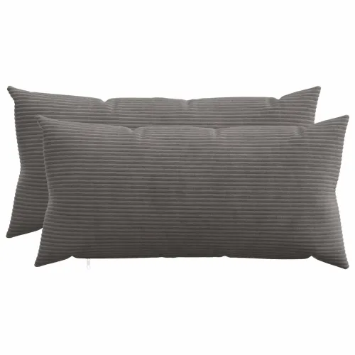 Presvlaka za jastuk 2 pcs HEERLEN Tamnosiva 40 x 70 cm Kord - Tamnosiva 40 x 70 cm 2 Cijena