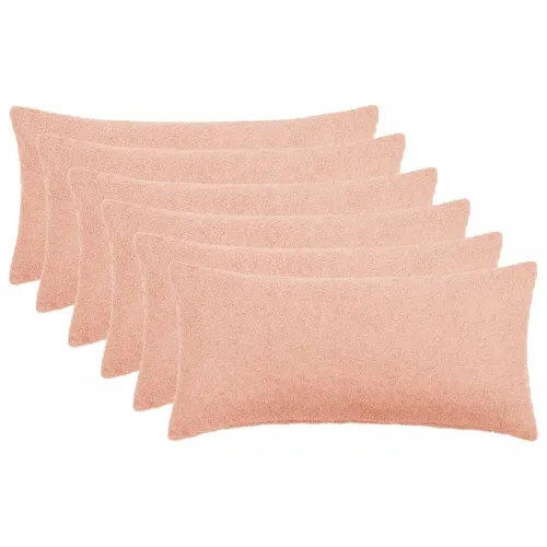 Presvlaka za jastuk 6 pcs HEERLEN Ružičasta 40 x 70 cm Bouclé - Ružičasta 40 x 70 cm 6 Cijena