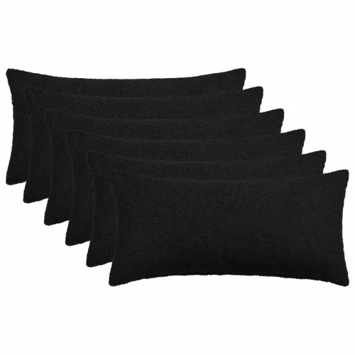Presvlaka za jastuk 6 pcs HEERLEN Crna 40 x 70 cm Bouclé - Crna 40 x 70 cm 6 Cijena