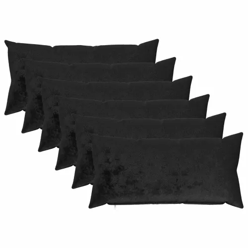 Presvlaka za jastuk 6 pcs HEERLEN Crna 40 x 70 cm Flanel - Crna 40 x 70 cm 6 Cijena
