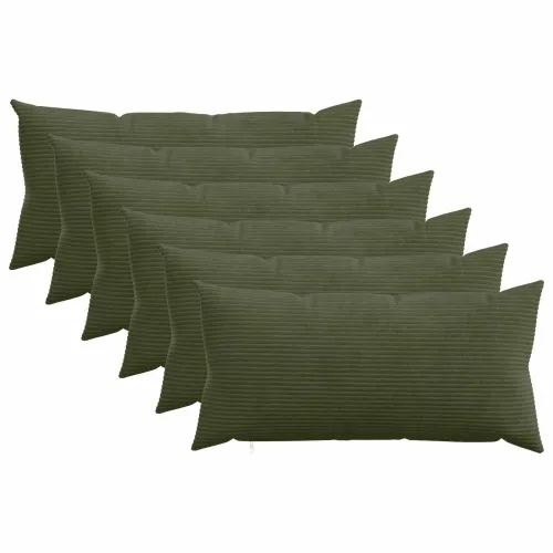 Presvlaka za jastuk 6 pcs HEERLEN Zelena 40 x 80 cm Kord - Zelena 40 x 80 cm 6 Cijena