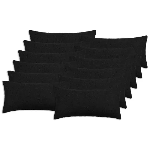 Presvlaka za jastuk 12 pcs HEERLEN Crna 40 x 80 cm Bouclé - Crna 40 x 80 cm 12 Cijena