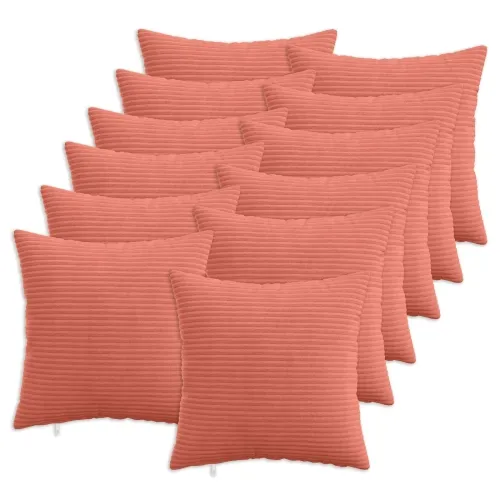 Presvlaka za jastuk 12 pcs HEERLEN Crvena narančasta 45 x 45 cm - Crvena narančasta 45 x 45 cm 12 Cijena