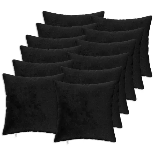 Presvlaka za jastuk 12 kom. HEERLEN Crna 45 x 45 cm Flanel - Crna 45 x 45 cm 12 Cijena