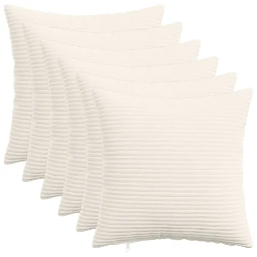 Presvlaka za jastuk 6 pcs HEERLEN Krem 50 x 50 cm Kord - Krem 50 x 50 cm 6 Cijena