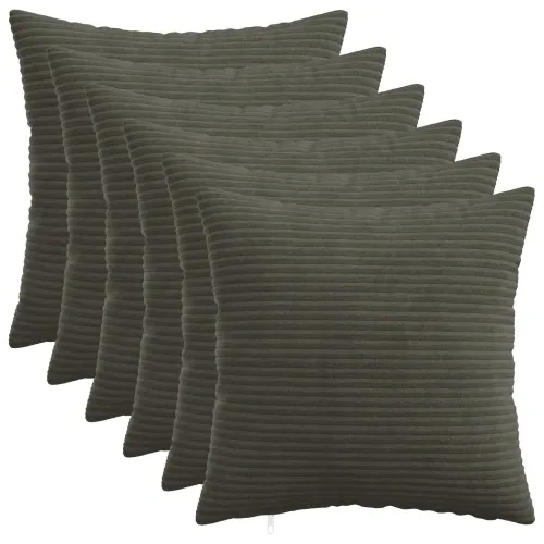 Presvlaka za jastuk 6 pcs HEERLEN Antracit 50 x 50 cm Kord - Antracit 50 x 50 cm 6 Cijena