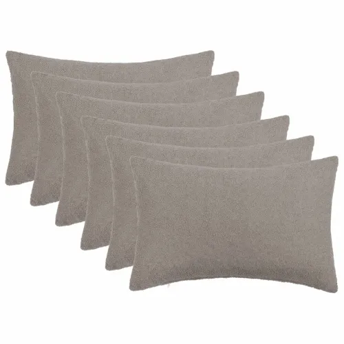 Presvlaka za jastuk 6 pcs HEERLEN Svjetlosiva 50 x 70 cm Bouclé - Svjetlosiva 50 x 70 cm 6 Cijena