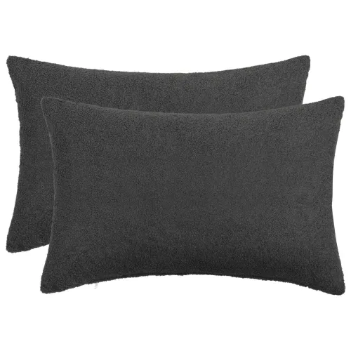 Presvlaka za jastuk 2 pcs HEERLEN Tamnosiva 50 x 70 cm Bouclé - Tamnosiva 50 x 70 cm 2 Cijena
