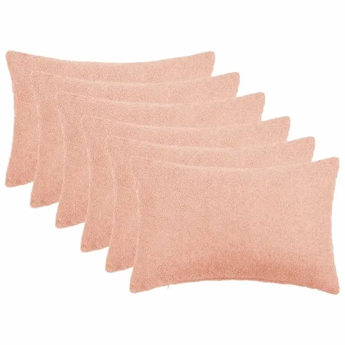 Presvlaka za jastuk 6 pcs HEERLEN Ružičasta 50 x 75 cm Bouclé - Ružičasta 50 x 75 cm 6 Cijena