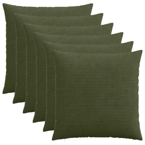 Presvlaka za jastuk 6 pcs HEERLEN Zelena 65 x 65 cm Kord - Zelena 65 x 65 cm 6 Cijena