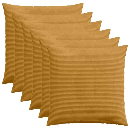 Presvlaka za jastuk 6 pcs HEERLEN Žuta 80 x 80 cm Kord - Žuta 80 x 80 cm 6 Cijena