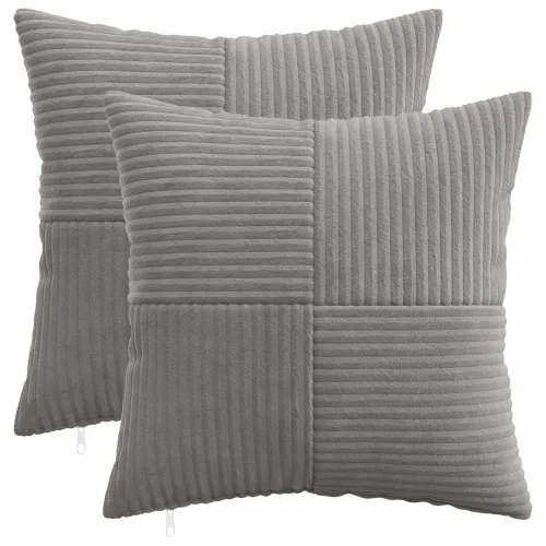 Presvlaka za jastuk 2 pcs ALMELO Svjetlosiva 30 x 30 cm Kord - Svjetlosiva 30 x 30 cm 2 Cijena
