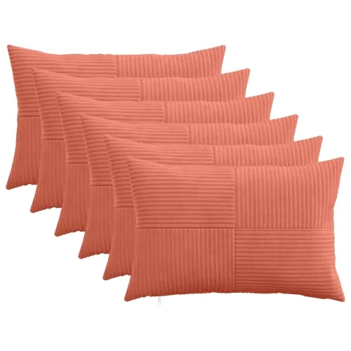 Presvlaka za jastuk 6 pcs ALMELO Crvena narančasta 30 x 50 cm - Crvena narančasta 30 x 50 cm 6 Cijena