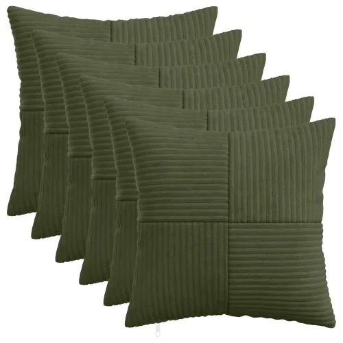 Presvlaka za jastuk 6 pcs ALMELO Zelena 35 x 35 cm Kord - Zelena 35 x 35 cm 6 Cijena