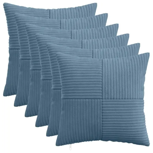 Presvlaka za jastuk 6 pcs ALMELO Plava 40 x 40 cm Kord - Plava 40 x 40 cm 6 Cijena