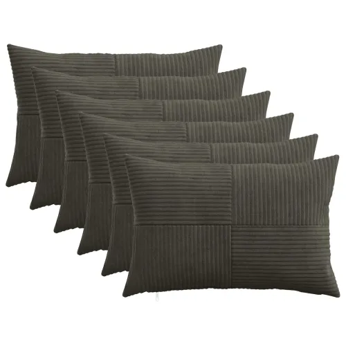 Presvlaka za jastuk 6 pcs ALMELO Antracit 40 x 60 cm Kord - Antracit 40 x 60 cm 6 Cijena
