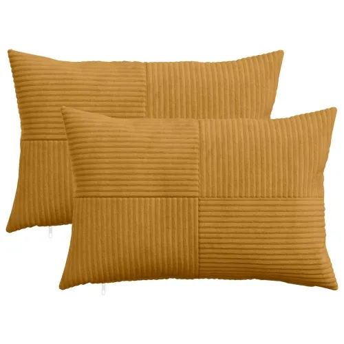 Presvlaka za jastuk 2 pcs ALMELO Žuta 40 x 60 cm Kord - Žuta 40 x 60 cm 2 Cijena