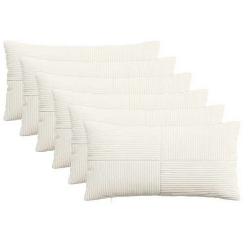 Presvlaka za jastuk 6 pcs ALMELO Krem 40 x 70 cm Kord - Krem 40 x 70 cm 6 Cijena