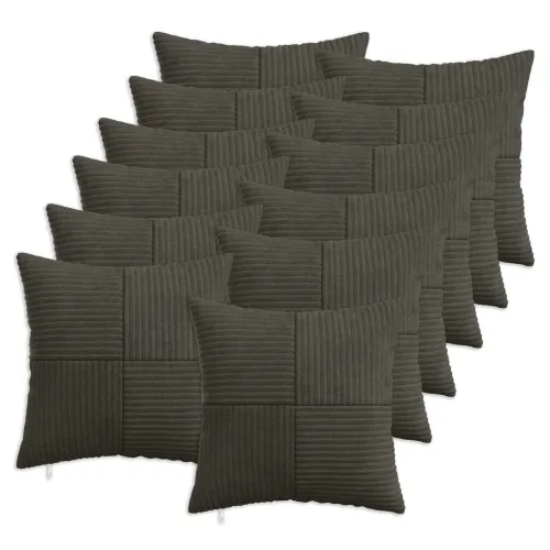 Presvlaka za jastuk 12 pcs ALMELO Antracit 45 x 45 cm Kord - Antracit 45 x 45 cm 12 Cijena