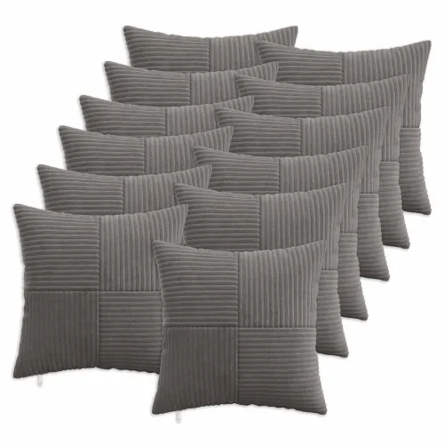 Presvlaka za jastuk 12 pcs ALMELO Tamnosiva 50 x 50 cm Kord - Tamnosiva 50 x 50 cm 12 Cijena