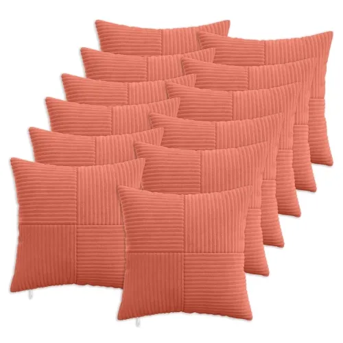 Presvlaka za jastuk 12 pcs ALMELO Crvena narančasta 50 x 50 cm - Crvena narančasta 50 x 50 cm 12 Cijena