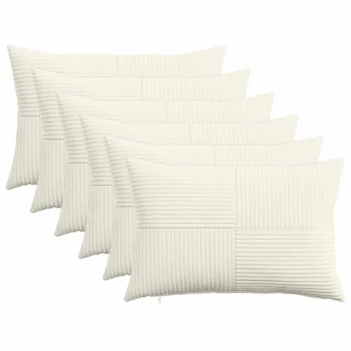 Presvlaka za jastuk 6 pcs ALMELO Krem 50 x 70 cm Kord - Krem 50 x 70 cm 6 Cijena
