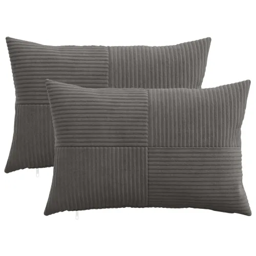 Presvlaka za jastuk 2 pcs ALMELO Tamnosiva 50 x 75 cm Kord - Tamnosiva 50 x 75 cm 2 Cijena