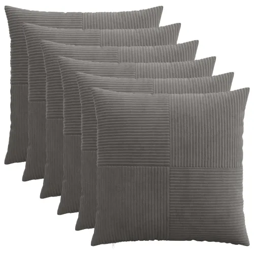 Presvlaka za jastuk 6 pcs ALMELO Tamnosiva 70 x 70 cm Kord - Tamnosiva 70 x 70 cm 6 Cijena