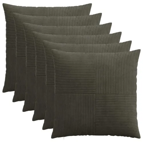 Presvlaka za jastuk 6 pcs ALMELO Antracit 70 x 70 cm Kord - Antracit 70 x 70 cm 6 Cijena