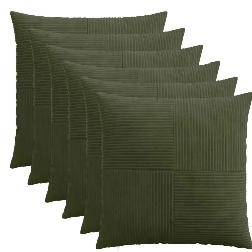 Presvlaka za jastuk 6 pcs ALMELO Zelena 70 x 70 cm Kord - Zelena 70 x 70 cm 6 Cijena